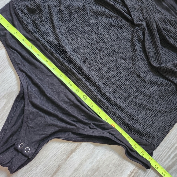 Torrid Studio Knit Crisscross Off The Shoulder Bodysuit Snap Closure Black 3X - Picture 7 of 8